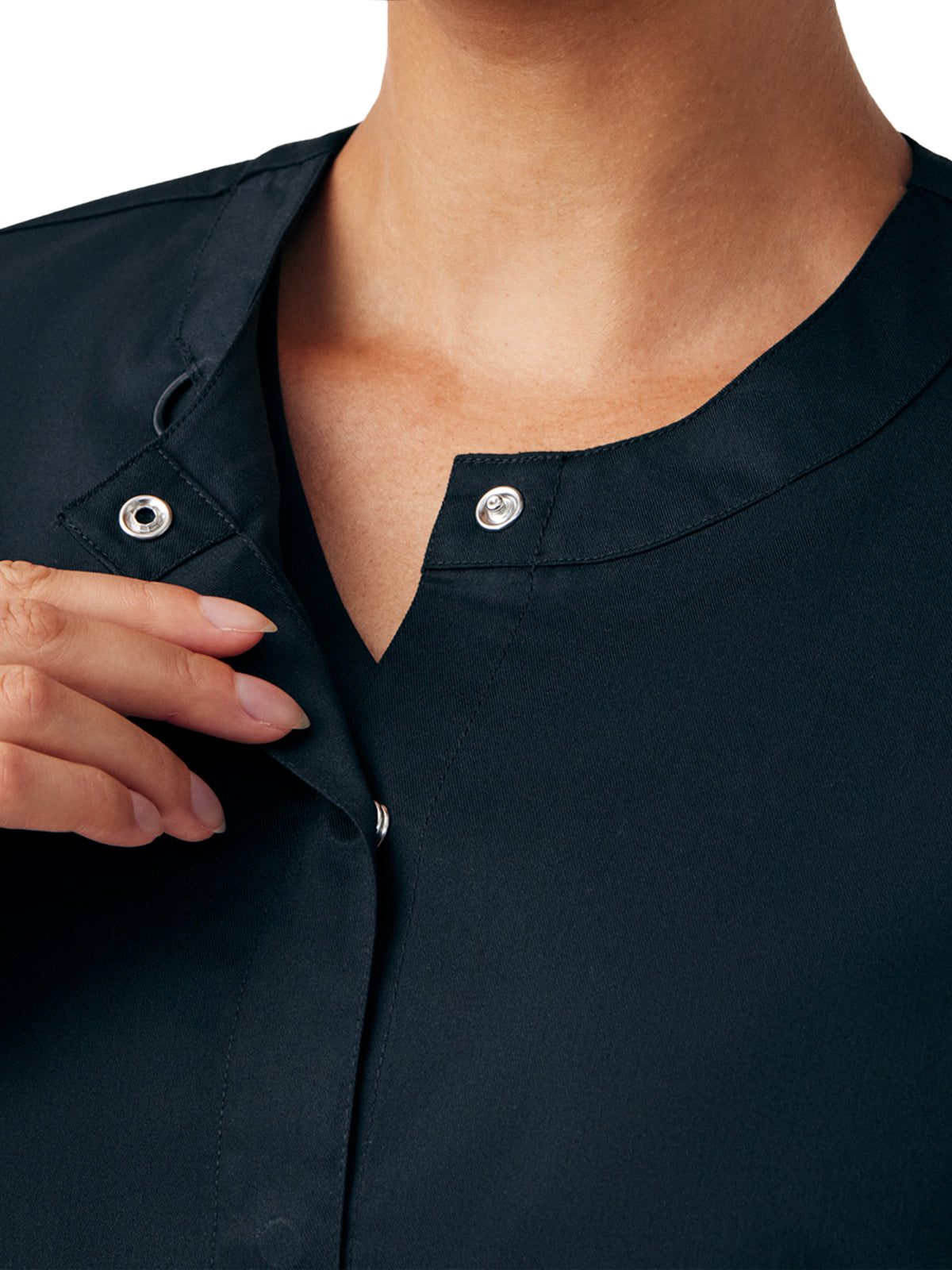 Women's Three-Pocket Scrub Jacket - LJ706 - Black