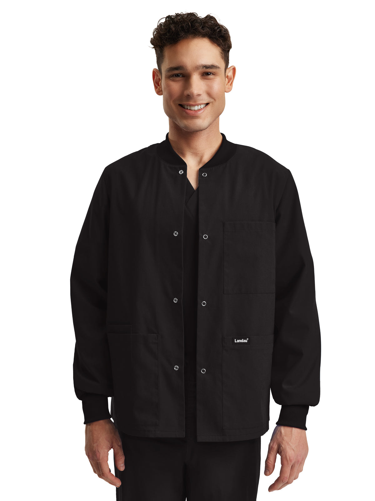 Unisex Snap Front Warm-Up Jacket - LJ709 - Black