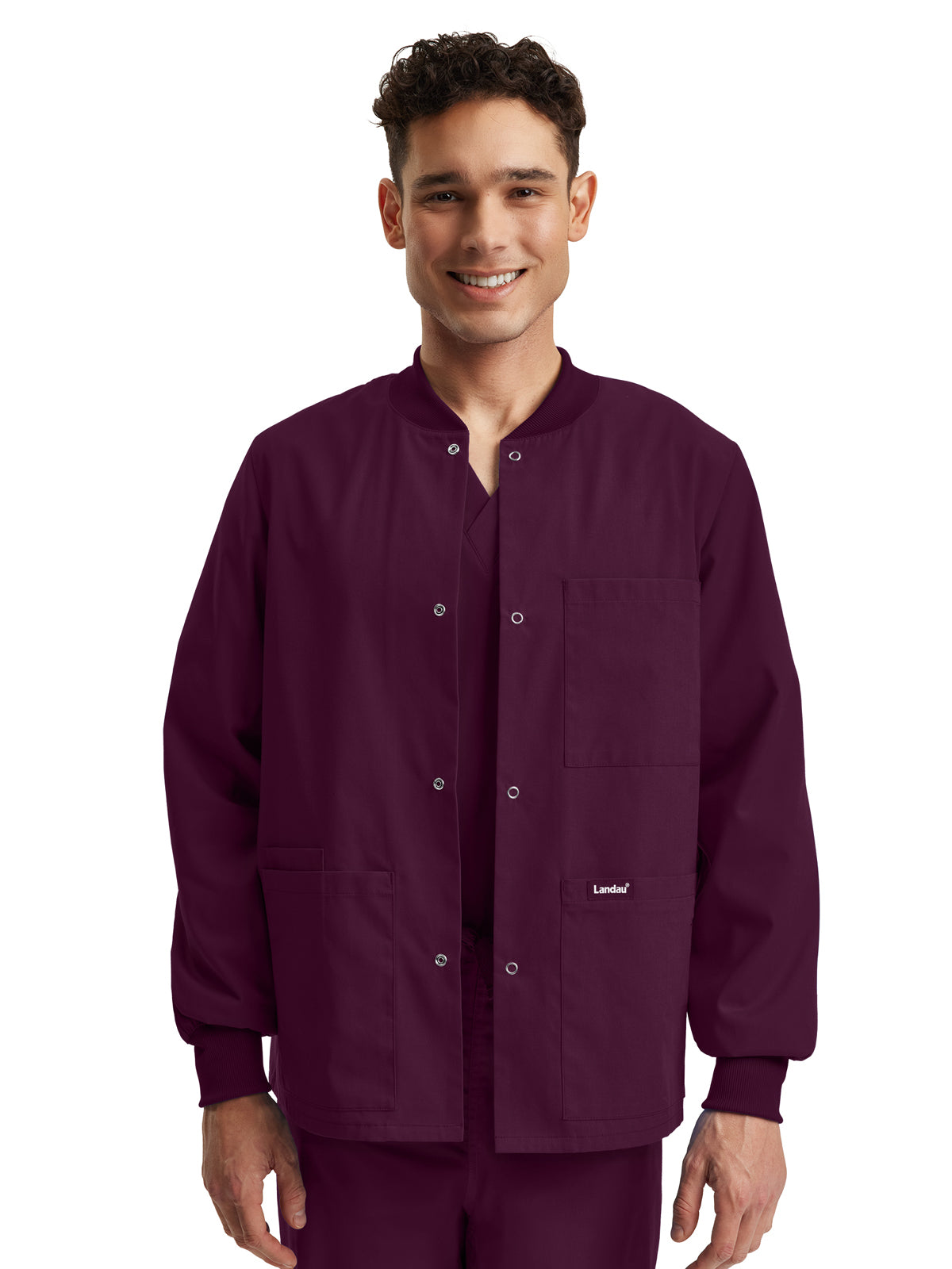 Unisex Snap Front Warm-Up Jacket - LJ709 - Wine