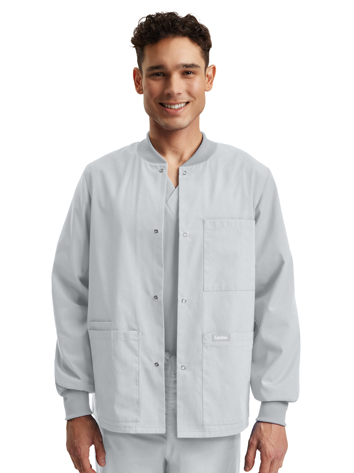 Unisex Snap Front Warm-Up Jacket - LJ709 - White
