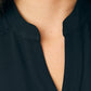 Women's One-Pocket Scrub Bodysuit - LO606 - Black