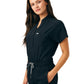 Women's One-Pocket Scrub Bodysuit - LO606 - Black
