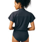 Women's One-Pocket Scrub Bodysuit - LO606 - Pewter