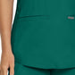 Women's 3-Pocket Rib-Knit Neckline V-Neck Top - LT100 - Hunter
