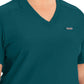 Women's 2-Pocket Shirttail Hemline V-Neck Top - LT101 - Caribbean