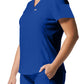 Women's 2-Pocket Shirttail Hemline V-Neck Top - LT101 - Galaxy