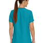 Women's 2-Pocket Shirttail Hemline V-Neck Top - LT101 - Teal