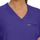 Women's 2-Pocket Shirttail Hemline V-Neck Top - LT101 - Ultra Violet