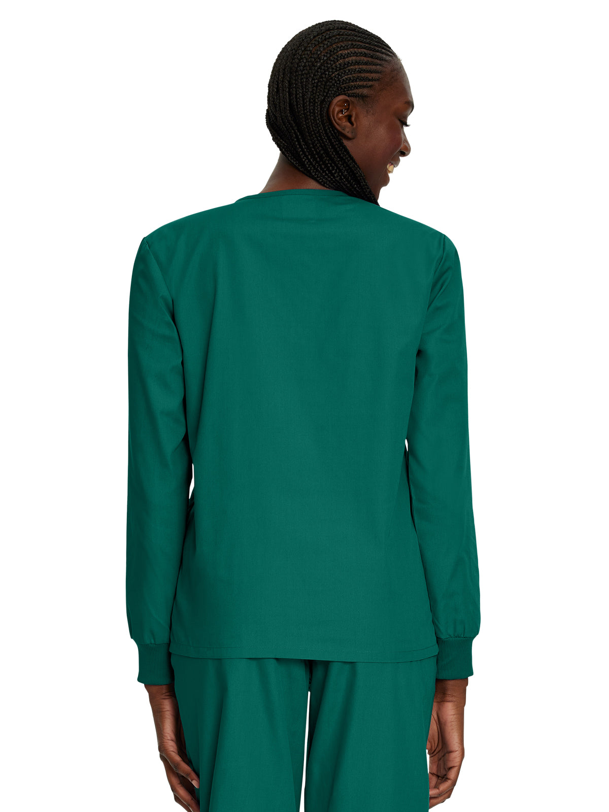 Unisex No-Pocket Crossover V-Neck Long-Sleeve Top - LT104 - Hunter