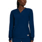 Unisex No-Pocket Crossover V-Neck Long-Sleeve Top - LT104 - Navy