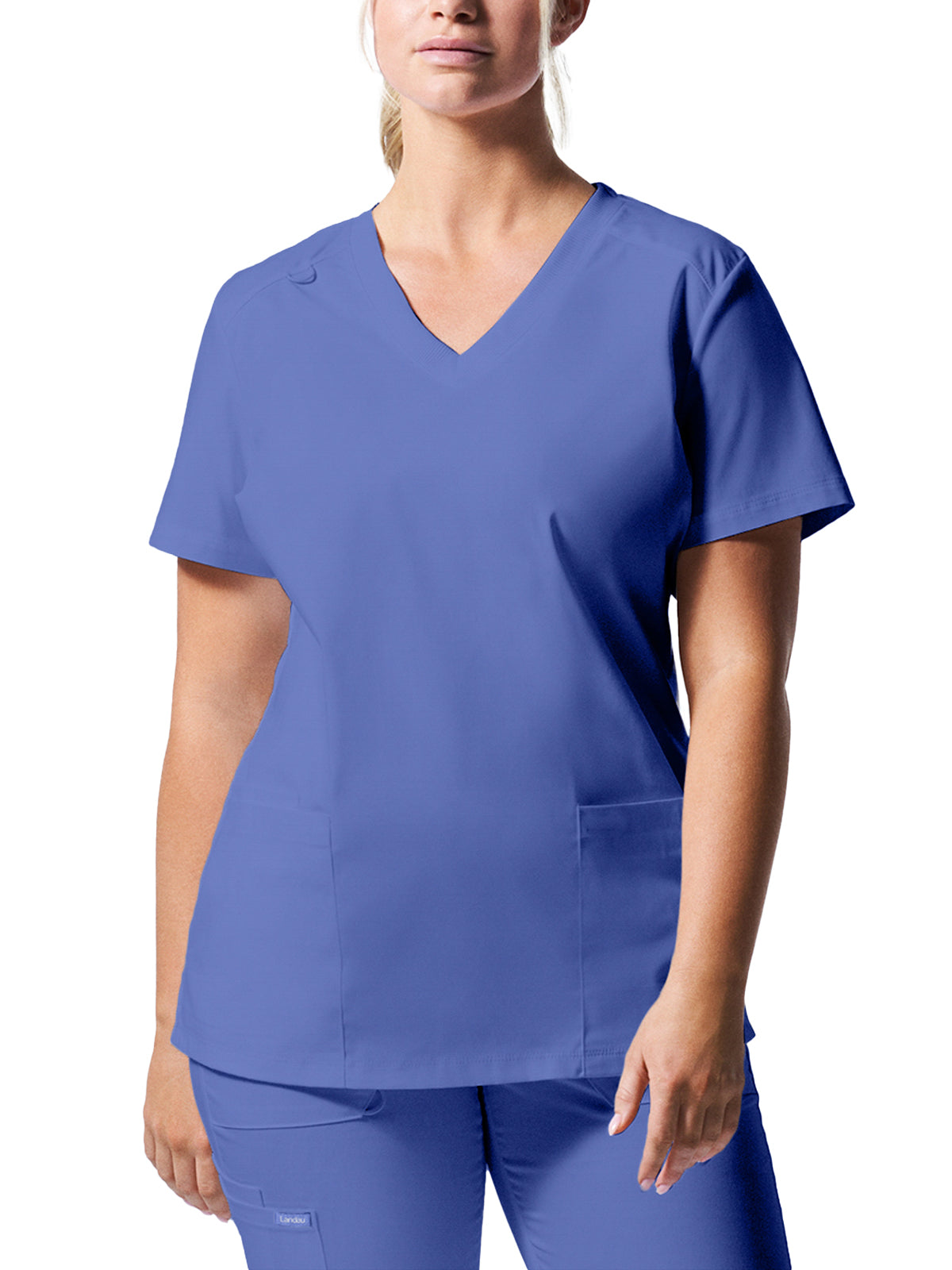 Women's 3-Pocket V-Neck Top - LT105 - Ceil