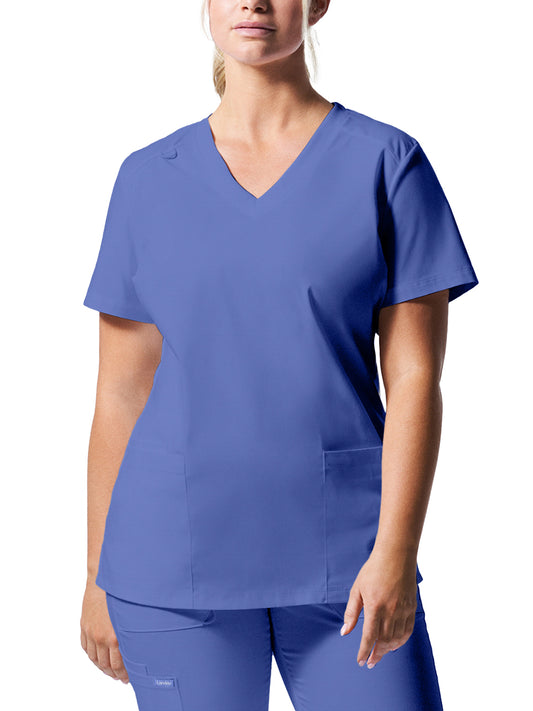 Women's 3-Pocket V-Neck Top - LT105 - Ceil