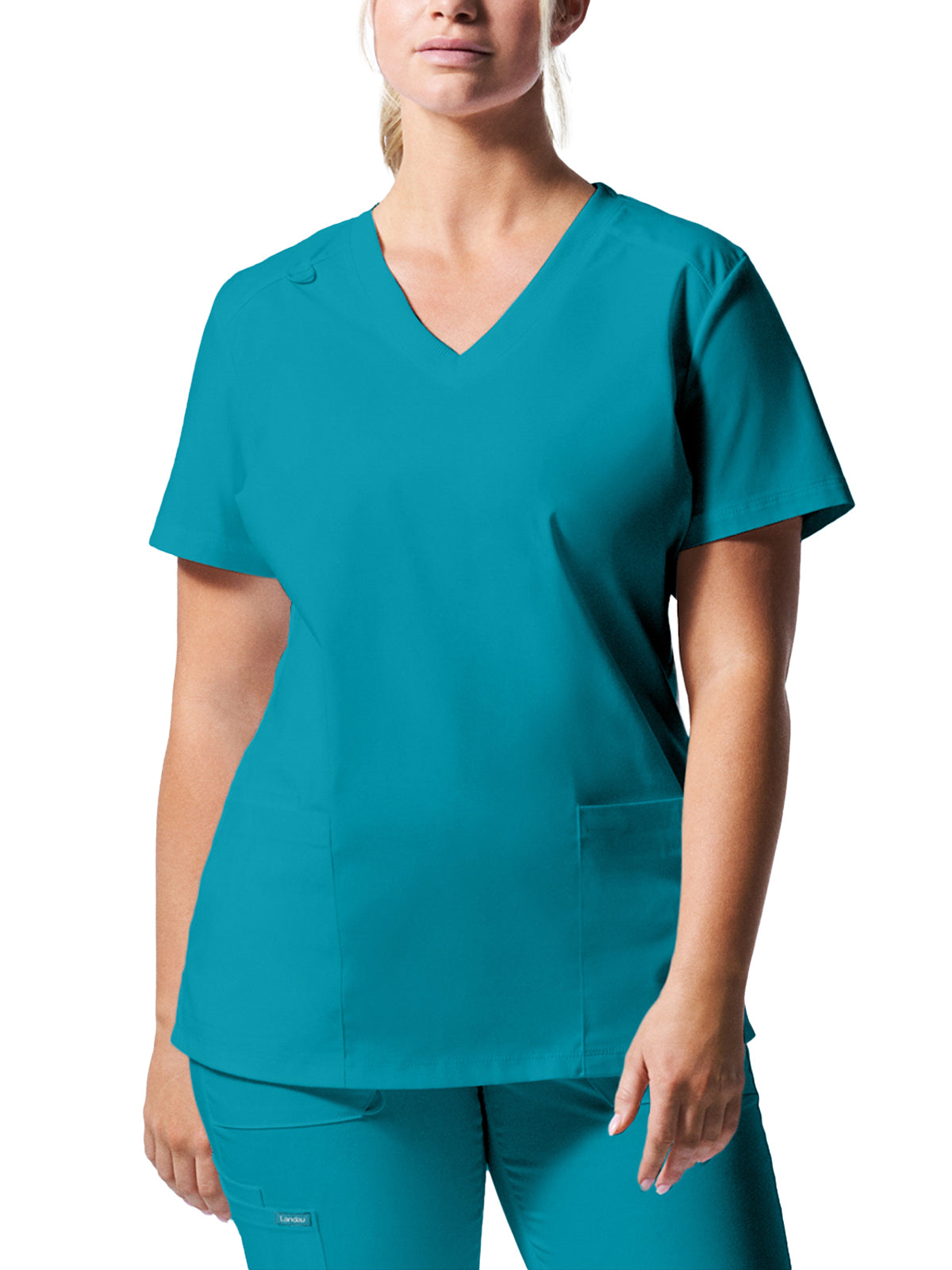 Women's 3-Pocket V-Neck Top - LT105 - Teal