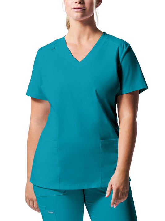 Women's 3-Pocket V-Neck Top - LT105 - Teal