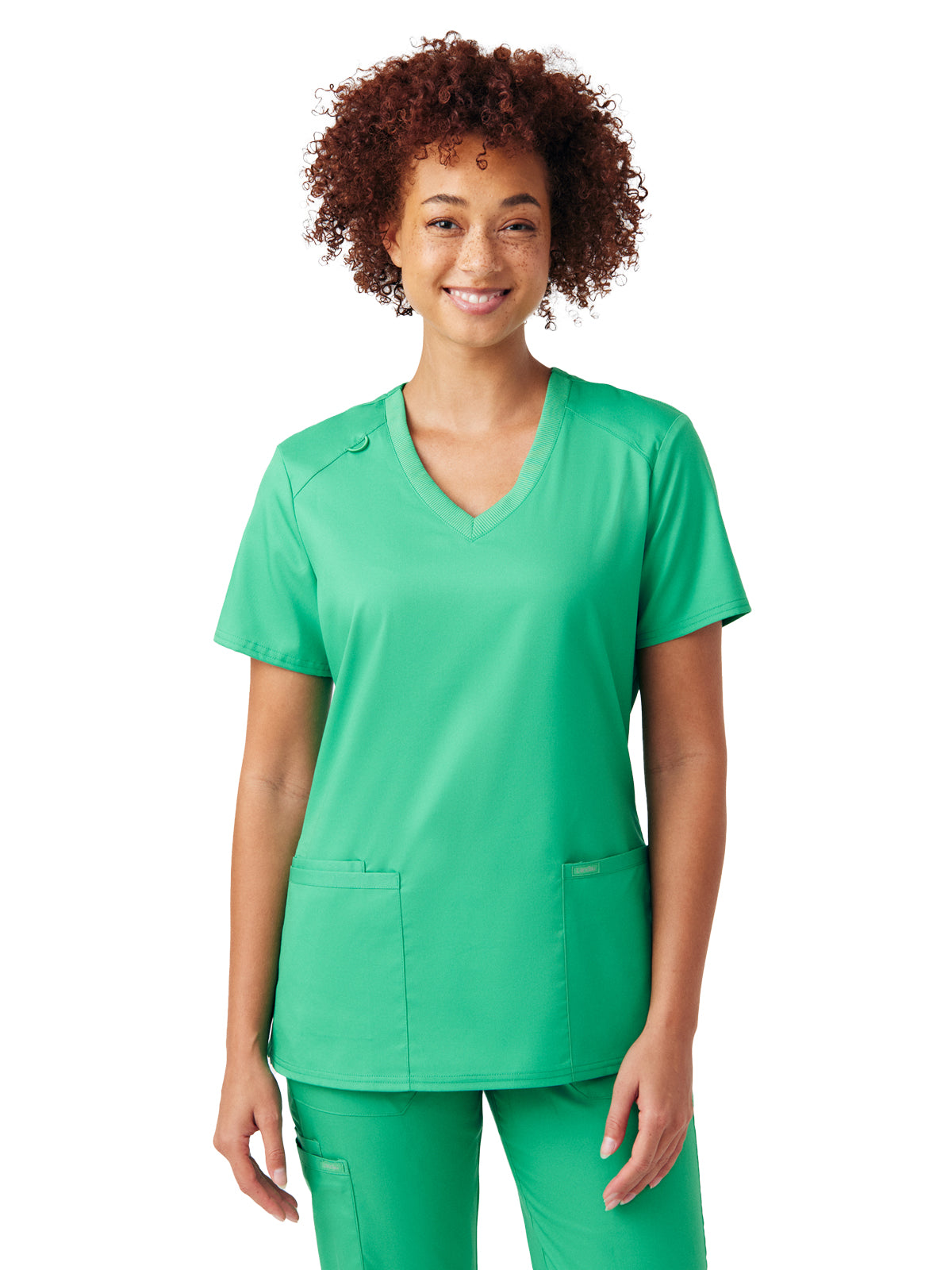 Women's 3-Pocket V-Neck Top - LT105 - Cool Mint