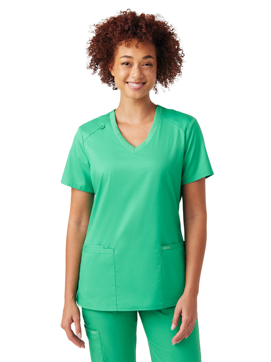 Women's 3-Pocket V-Neck Top - LT105 - Cool Mint