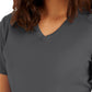 Women's 3-Pocket V-Neck Top - LT105 - Steel