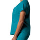 Women's 2-Pocket Back Princess Seamed V-Neck Top - LT107 - Teal