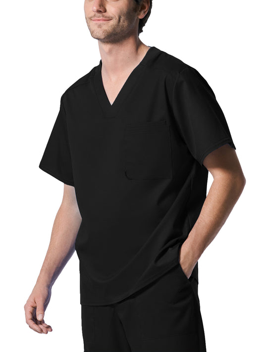 Men's 2-Pocket Tuckable V-Neck Top - LT108 - Black