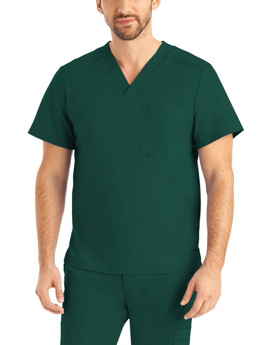 Men's 2-Pocket Tuckable V-Neck Top - LT108 - Hunter