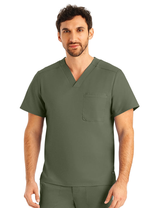 Men's 2-Pocket Tuckable V-Neck Top - LT108 - Olive Moss