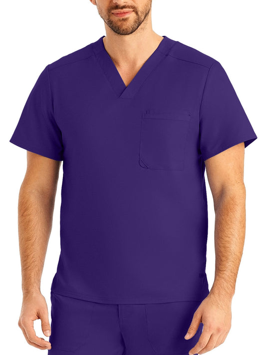 Men's 2-Pocket Tuckable V-Neck Top - LT108 - Grape