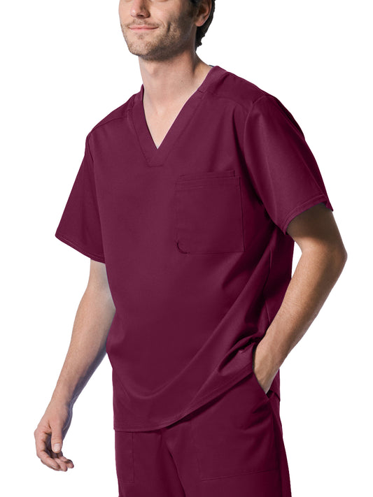 Men's 2-Pocket Tuckable V-Neck Top - LT108 - Wine
