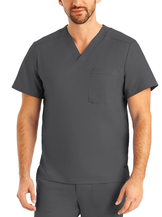 Men's 2-Pocket Tuckable V-Neck Top - LT108 - Steel