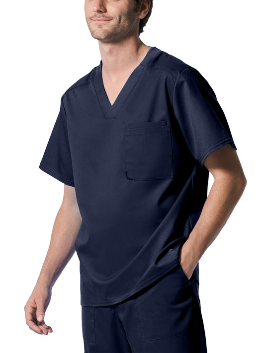 Men's 2-Pocket Tuckable V-Neck Top - LT108 - True Navy