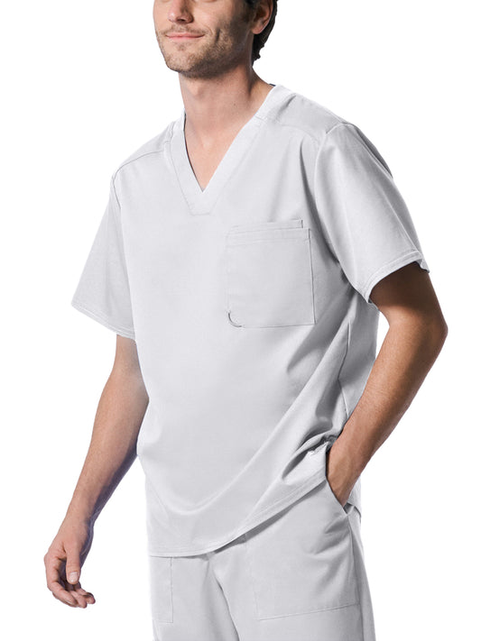 Men's 2-Pocket Tuckable V-Neck Top - LT108 - White