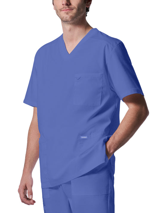 Men's 4-Pocket Back Yoke V-Neck Top - LT109 - Ceil