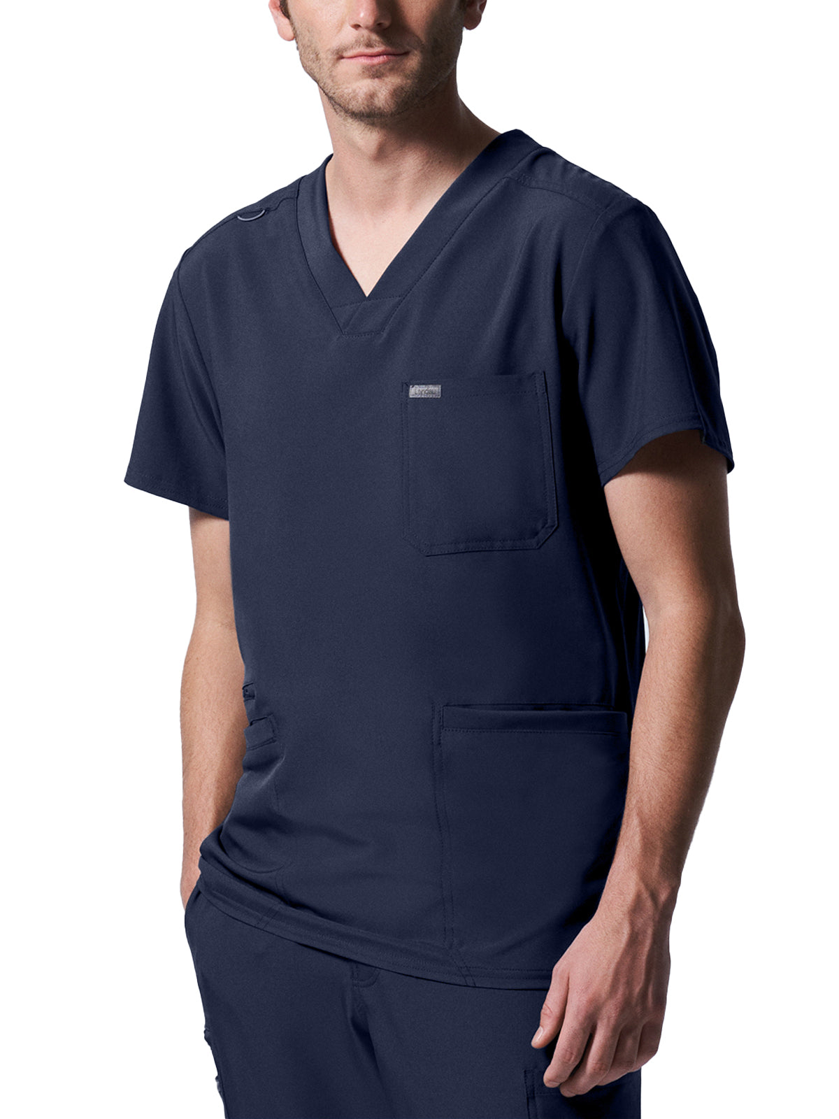 Men's 4-Pocket Back Yoke V-Neck Top - LT110 - Navy