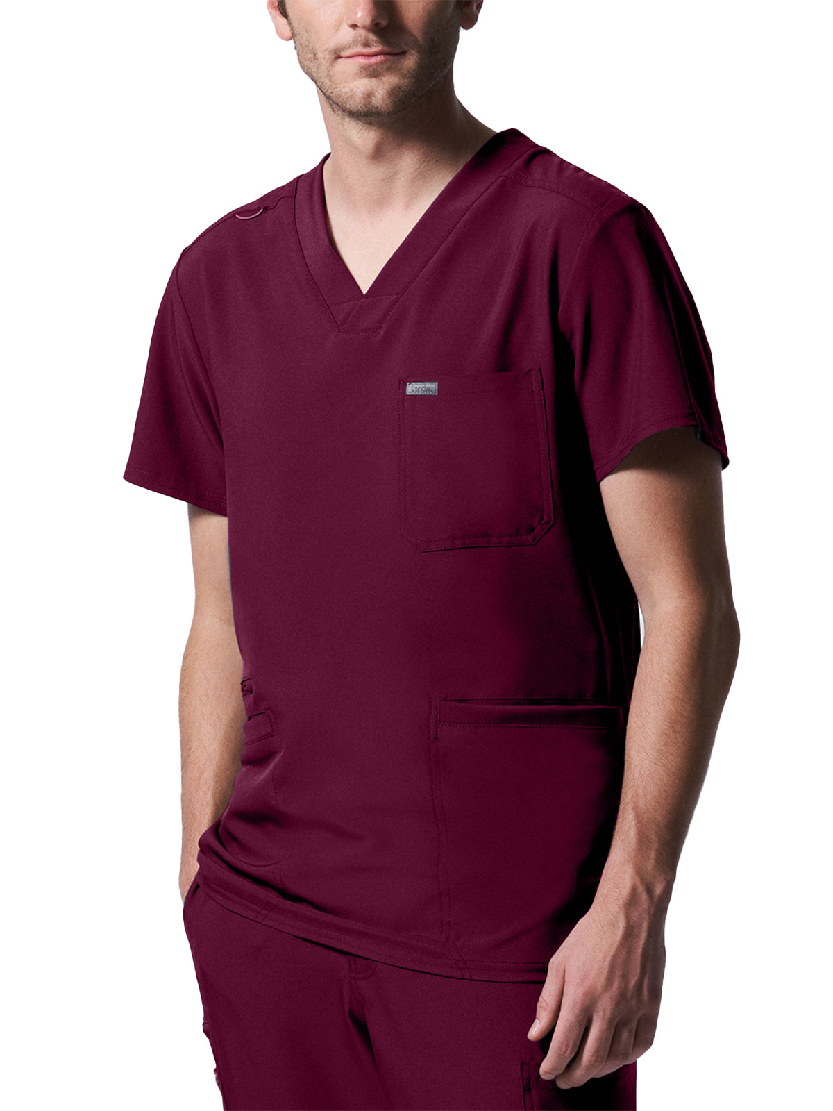 Men's 4-Pocket Back Yoke V-Neck Top - LT110 - Wine
