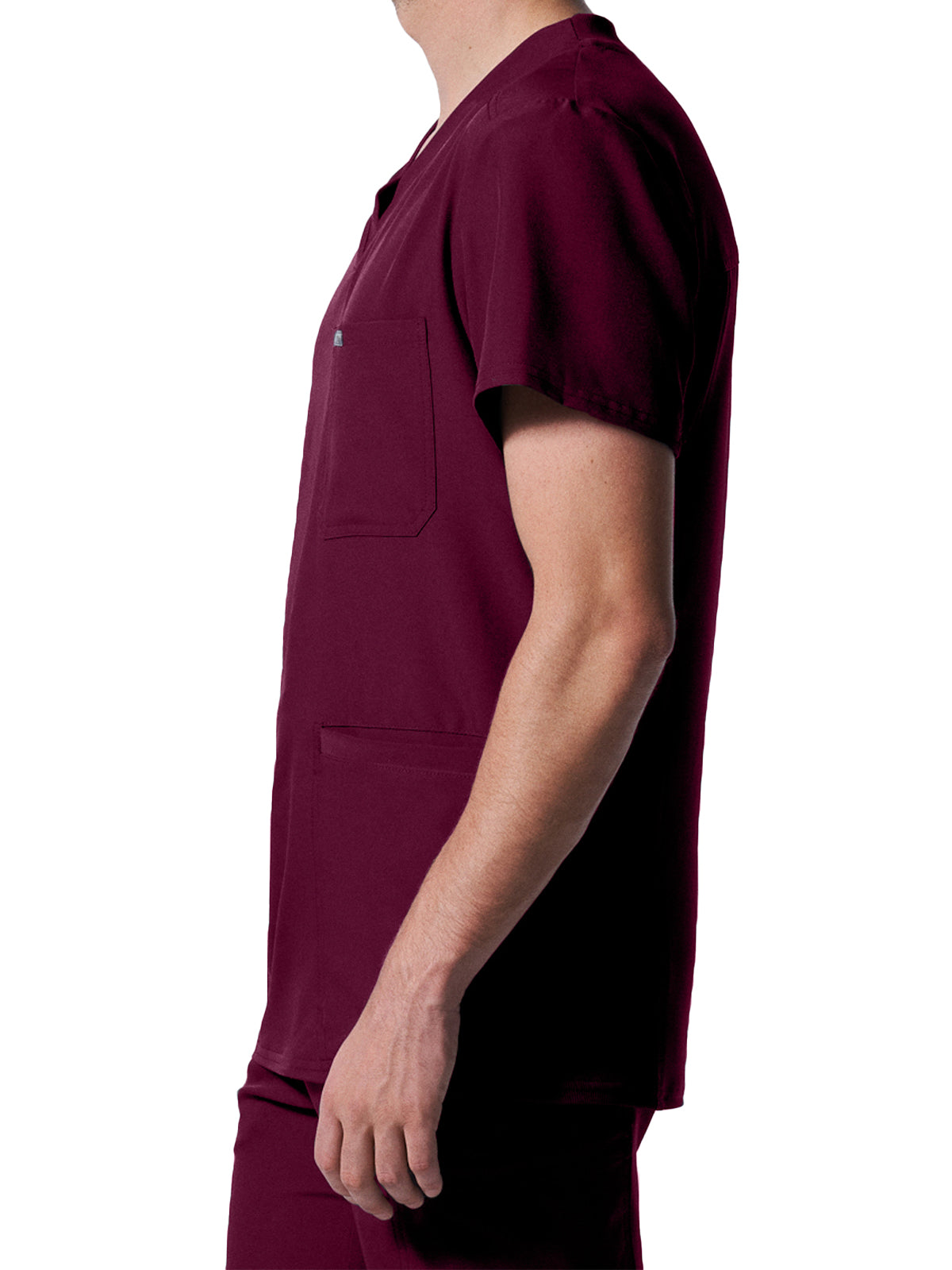Men's 4-Pocket Back Yoke V-Neck Top - LT110 - Wine