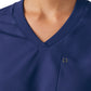 Women's Two-Pocket V-Neck Top - LT123 - Navy
