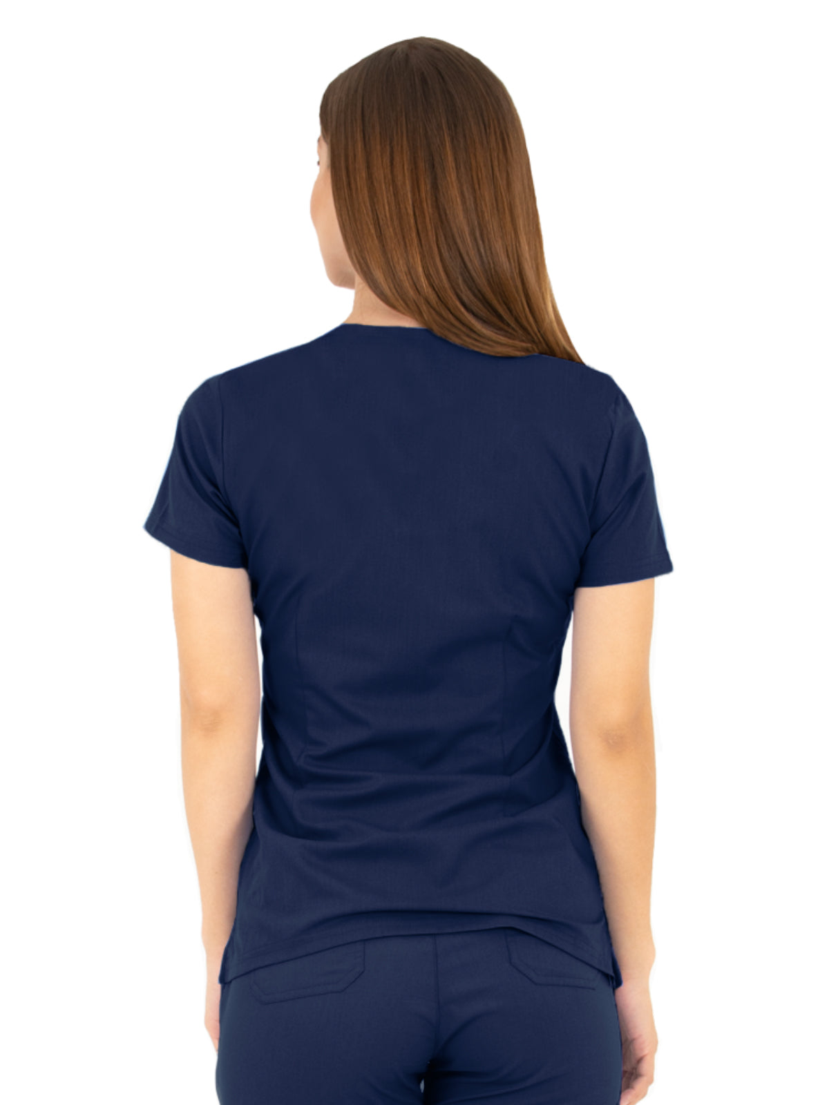 Women's V-Neck Top - 1416 - Navy Blue