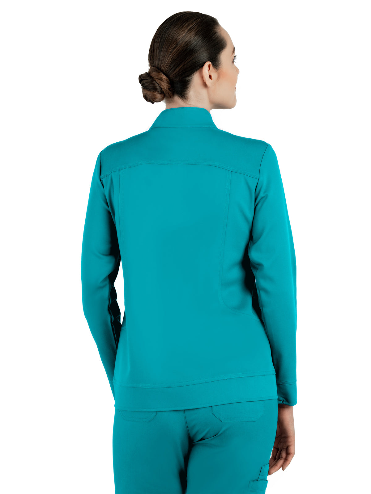 Women's Mandarin Collar Jacket - 1434 - Teal