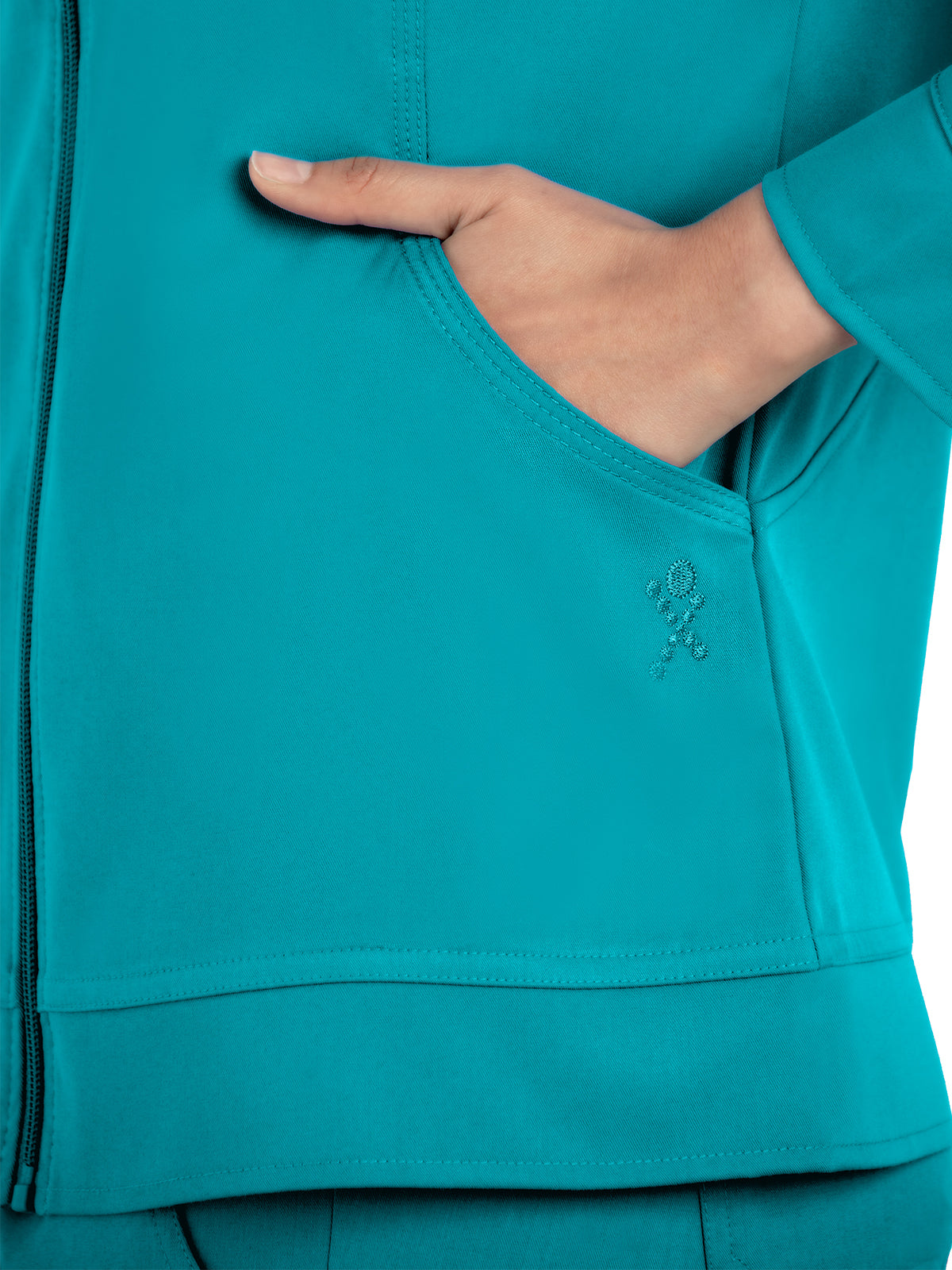 Women's Mandarin Collar Jacket - 1434 - Teal