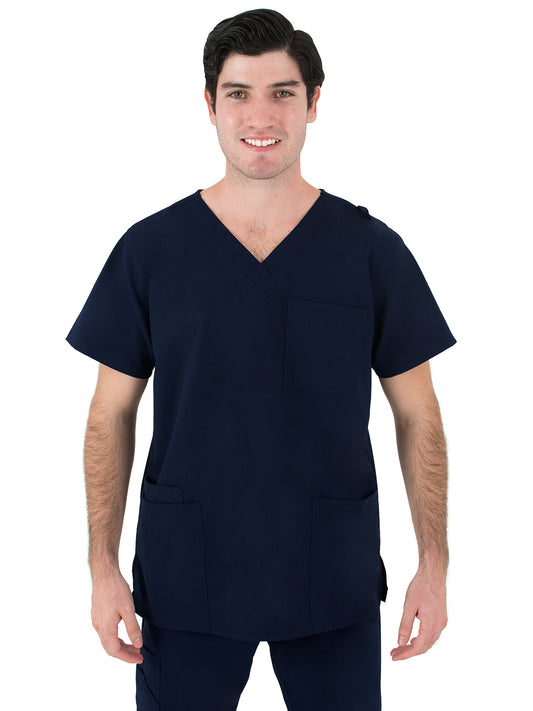 Men's V-Neck Top - 2410 - Navy Blue