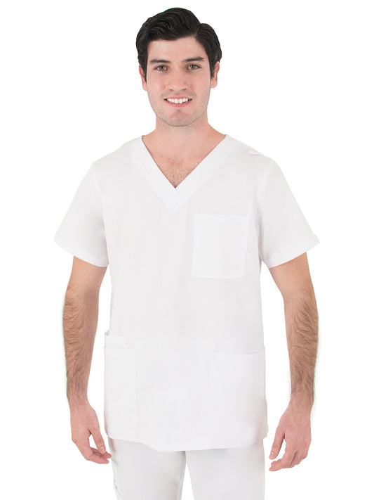 Men's V-Neck Top - 2410 - White