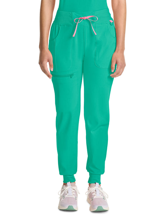 Women's 5-Pocket Mid Rise Jogger Pant - 102 - Teal Tonic