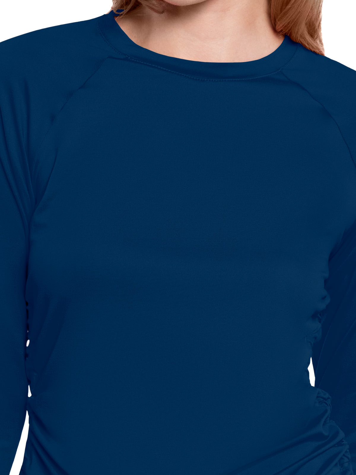 Women's Pocketless Long Sleeve Underscrub Shirt - 700 - Navy