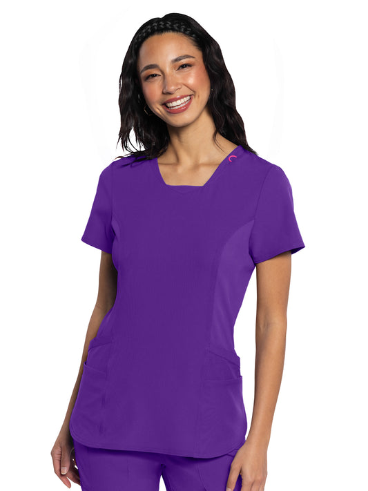 Women's 4-Pocket V-Neck Top - 701 - Purple Surge