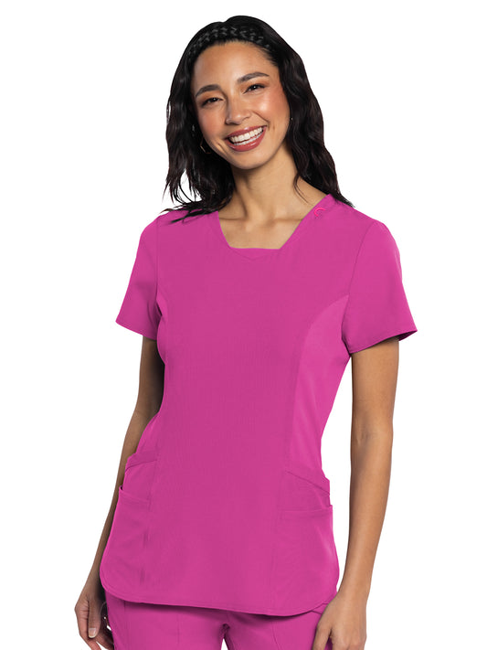 Women's 4-Pocket V-Neck Top - 701 - Ultra Magenta