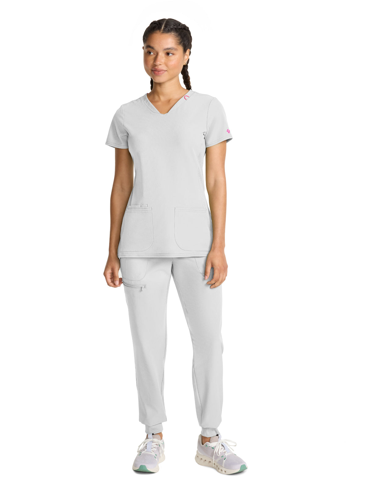 Women's 3-Pocket V-Neck Top - 702 - White