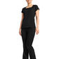 Women's 3-Pocket Square Neck Scrub Top - 704 - Black