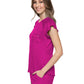 Women's 1-Pocket Lettuce-Edged Top - 706 - Amp Pink
