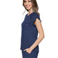 Women's 1-Pocket Lettuce-Edged Top - 706 - Navy