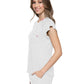 Women's 1-Pocket Lettuce-Edged Top - 706 - White
