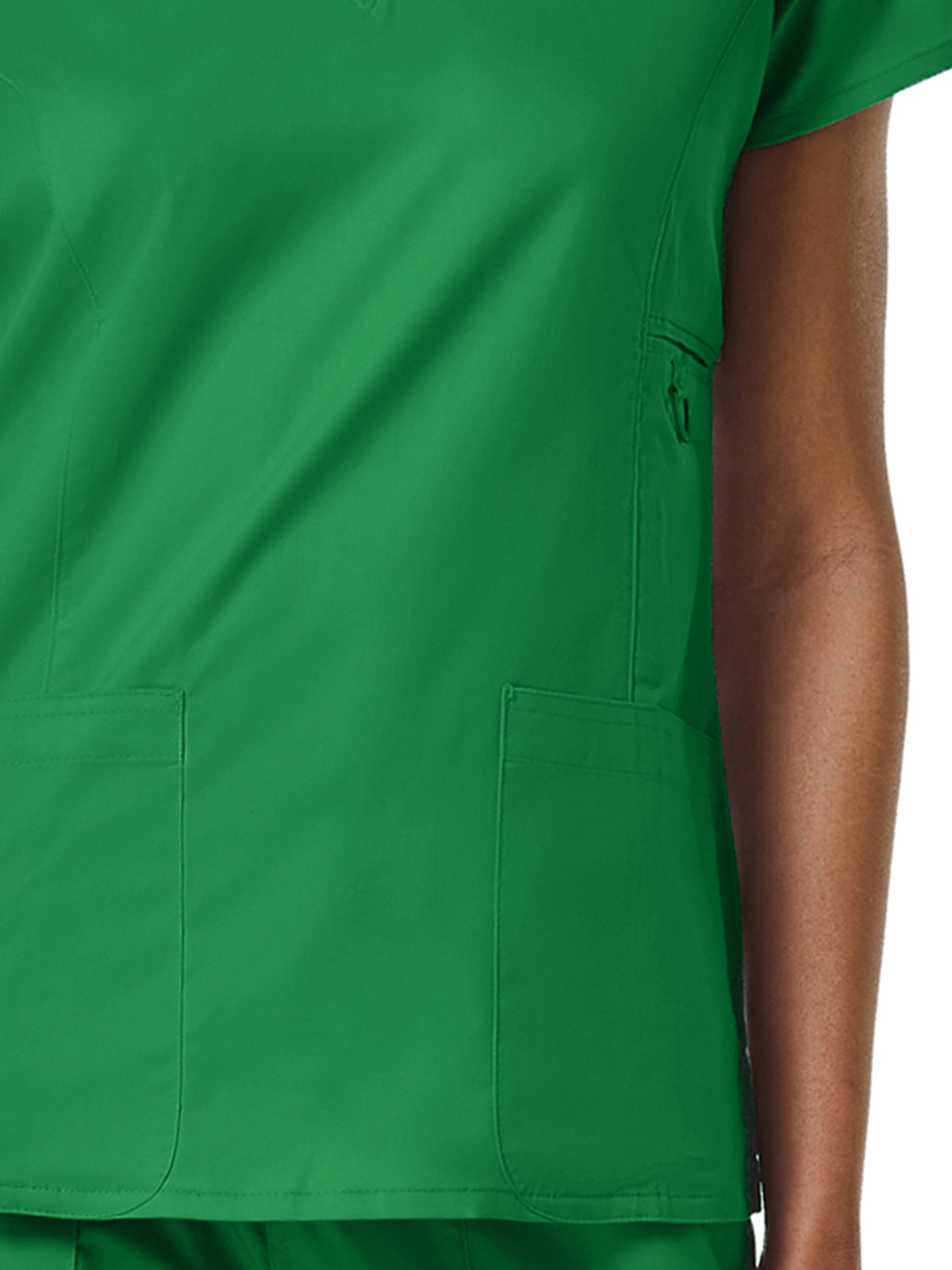 Women's Four-Pocket V-Neck Top - 1708 - Hunter Green